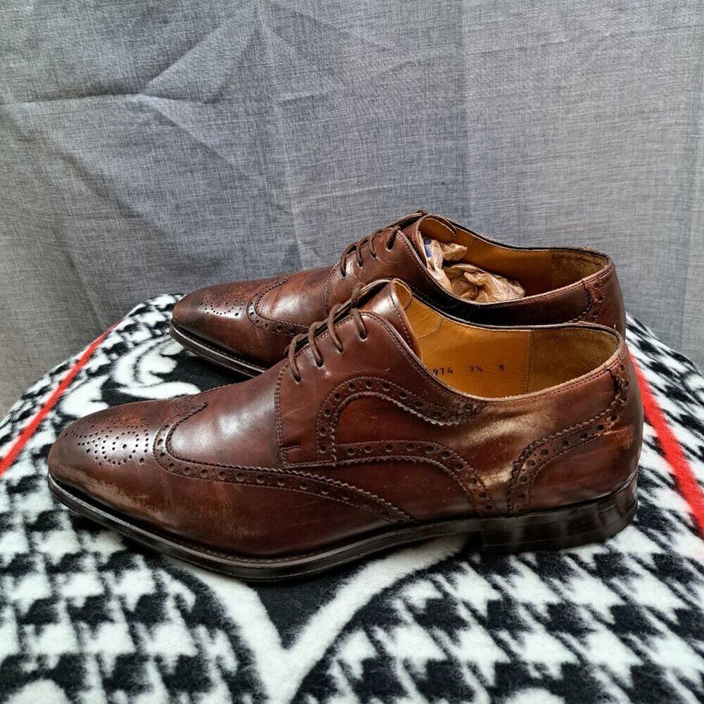 %Magnanni Men Oxford Dress Shoes Brown Size 9.5 W / D6